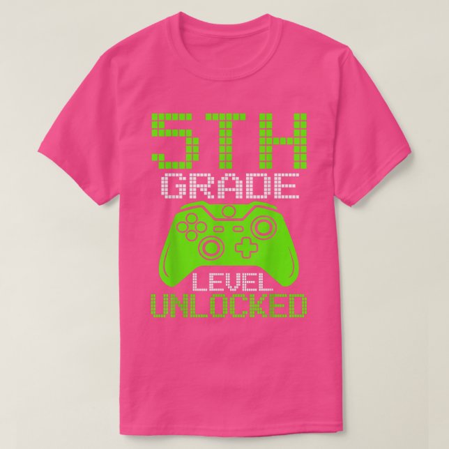 Camiseta Jogo de vídeo desbloqueado de nível 5 de volta à e (Frente do Design)