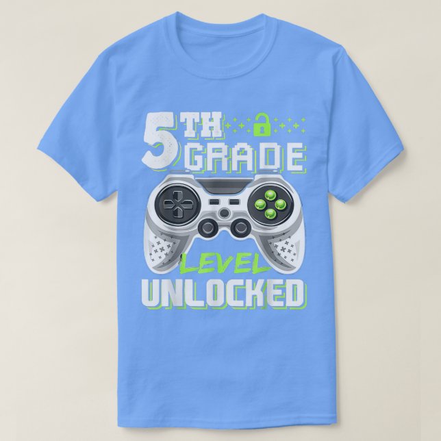 Camiseta Jogo de vídeo desbloqueado de nível 5 de volta à e (Frente do Design)