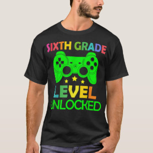 Camiseta Jogo de vídeo desbloqueado de nível 6 de volta à e