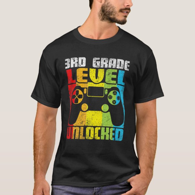Camiseta Jogo de Vídeo Desbloqueado de Nível Grau (Frente)