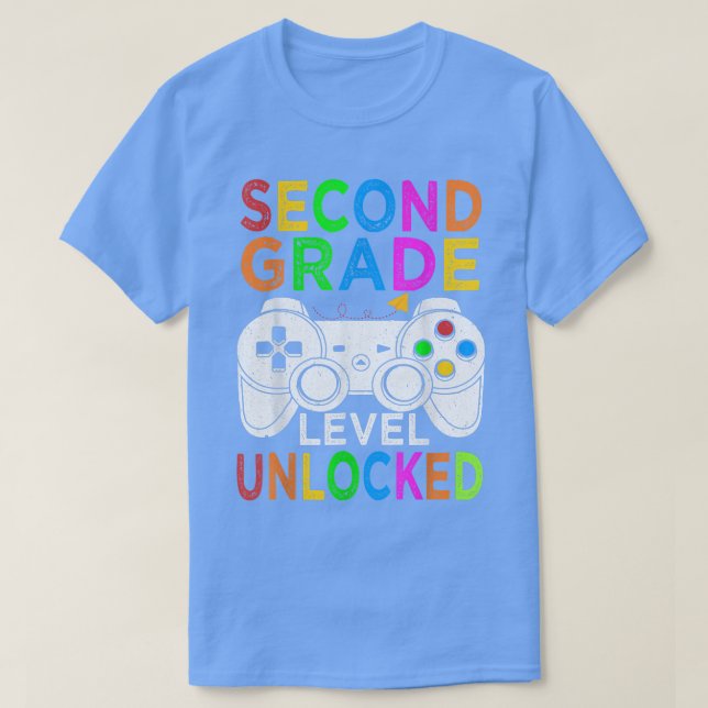 Camiseta Jogo de Vídeo Desbloqueado de Segundo Nível de Vol (Frente do Design)