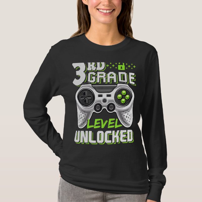 Camiseta Jogo De Vídeo Desbloqueado Do 3º Nível De Volta À  (Frente)