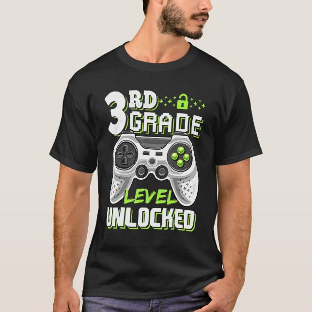 Camiseta Jogo De Vídeo Desbloqueado Do 3º Nível De Volta À  (Frente)
