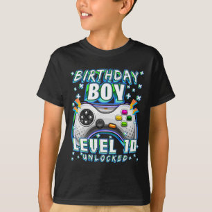 Camiseta Jogo de Vídeo Desbloqueado do Nível 10 10º Anivers
