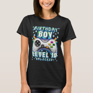 Camiseta Jogo de Vídeo Desbloqueado do Nível 10 10º Anivers