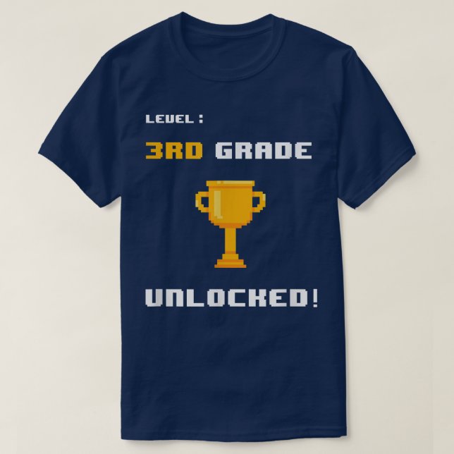 Camiseta Jogo de Vídeo Desbloqueado do Nível 3º ano de volt (Frente do Design)