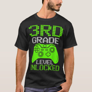 Camiseta Jogo de Vídeo Desbloqueado do Nível 3º volta à esc