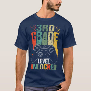 Camiseta Jogo de Vídeo Desbloqueado do Nível 3º volta à esc