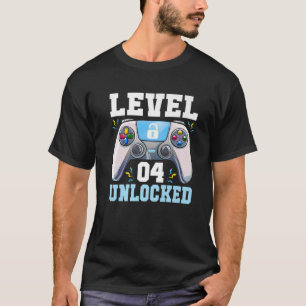 Camiseta Jogo De Vídeo Desbloqueado Do Nível 4