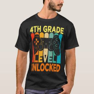 Camiseta Jogo De Vídeo Desbloqueado Do Nível 4 De Volta À E