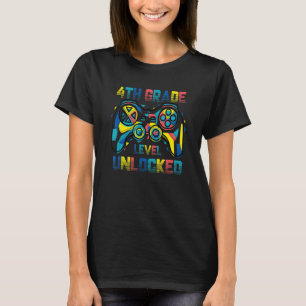 Camiseta Jogo De Vídeo Desbloqueado Do Nível 4 De Volta À E