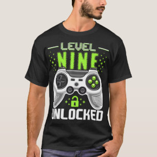 Camiseta Jogo de Vídeo Desbloqueado do Nível 9 - Jogador de
