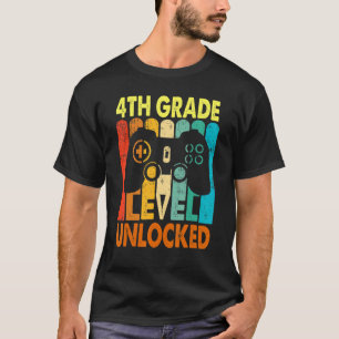 Camiseta Jogo de Vídeo Desbloqueado do Nível Alô 4º Voltar