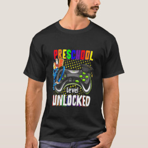 Camiseta Jogo De Vídeo Desbloqueado Do Nível Pré-Escolar Pa