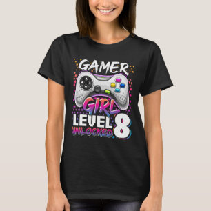 Camiseta Jogo de vídeo desbloqueado Nível 8 - 8º aniversári