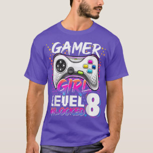 Camiseta Jogo de vídeo desbloqueado Nível 8 - 8º aniversári