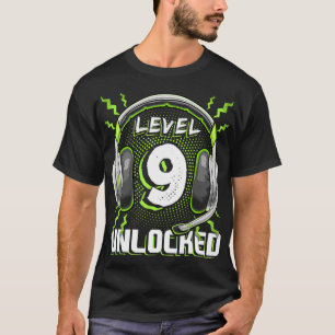 Camiseta Jogo de Vídeo Desbloqueado Nível 9 9º Jogos de