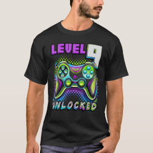 Camiseta Jogo de Vídeo Desbloqueado Nível 9 - Nono Aniversá