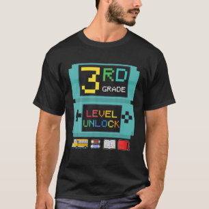 Camiseta Jogo De Vídeo Desbloqueado No Nível 3º Ano De Volt