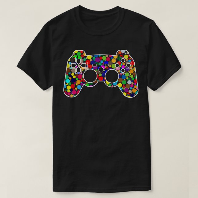 Camiseta Jogo de Vídeo Dot Colorido Engraçado Feliz Interna (Frente do Design)