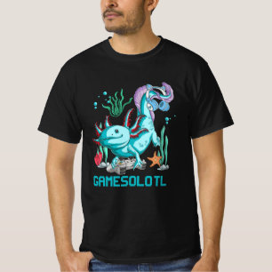 Camiseta Jogo de vídeo Gamesolotl Axolotl Animação japonesa