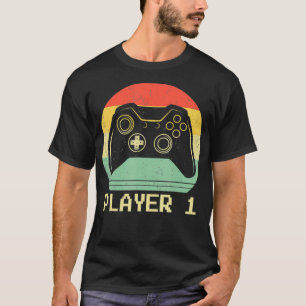 Camiseta Jogo de Vídeo Jogador de Casal 1 Player 2