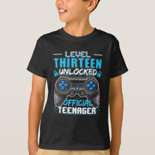 Camiseta Jogo de vídeo oficial do adolescente do nível 13 d