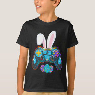 Camiseta Jogo de Vídeo Ovos Coelhinhos Páscoa Boinas