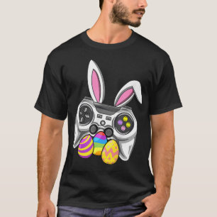 Camiseta Jogo de Vídeo Ovos Coelhinhos Páscoa Boinas