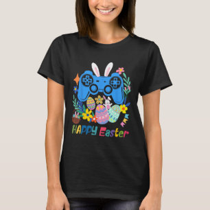 Camiseta Jogo de Vídeo Ovos Coelhinhos Páscoa Boinas