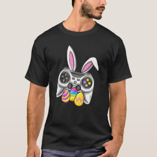Camiseta Jogo de Vídeo Ovos Coelhinhos Páscoa Boinas