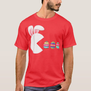 Camiseta Jogo de Vídeo Ovos Páscoas Crianças Jogadoras Home