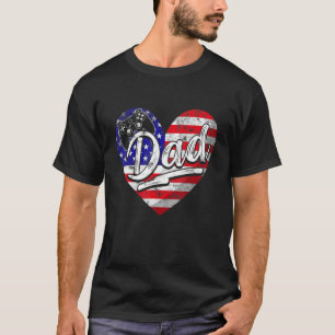 Camiseta Jogo de Vídeo Patriótico American Flag Heart