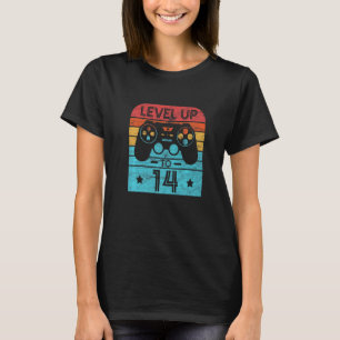 Camiseta Jogo de Vídeo Retroativo de Aniversário com 14 Ano