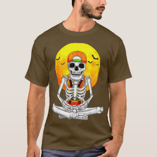 Camiseta Jogo de Vídeo Skeleton do Halloween Meninos Jovens