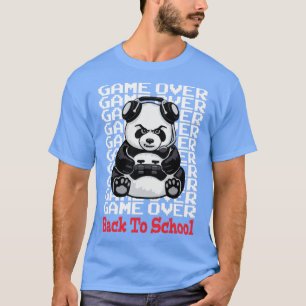 Camiseta Jogo De Volta À Escola Engraçado Panda Bear Gamer