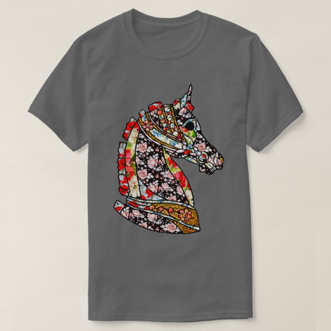 Camiseta jogo de xadrez de cavalo (Frente do Design)