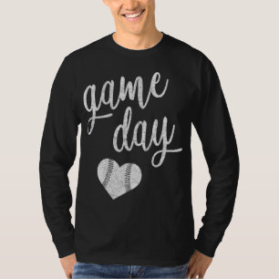 Camiseta Jogo Dia de Baseball Softball Mãe Presente no Cora