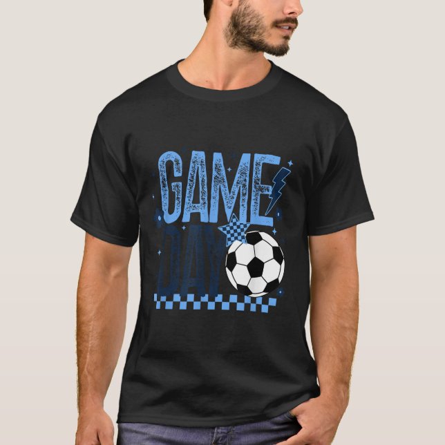 Camiseta Jogo Dia de Futebol Estação Retroativa Azul Verifi (Frente)