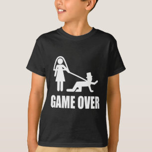 Camiseta Jogo Divertido de Casamento Fim de Jogo Piada de C