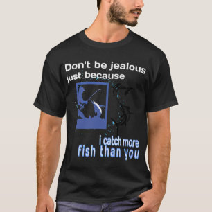 Camiseta Jogo Divertido de Pesca para Meninos, Meninas e Vo