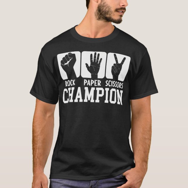 Camiseta Jogo Divertido Pedra Papel Tesoura (Frente)