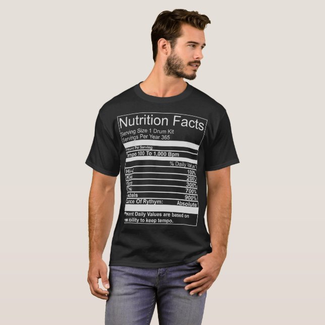 Camiseta Jogo do cilindro dos fatos da nutrição (Frente Completa)