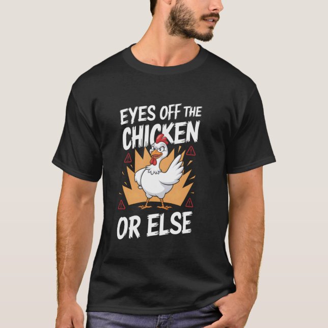 Camiseta Jogo do Frango Olhos Longe do Frango ou Senão (Frente)
