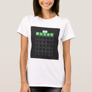 Camiseta Jogo do Word quebra-cabeça com texto personalizad