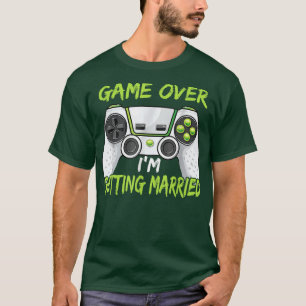 Camiseta Jogo Engraçado para Festa de Solteiro Acabou Estou