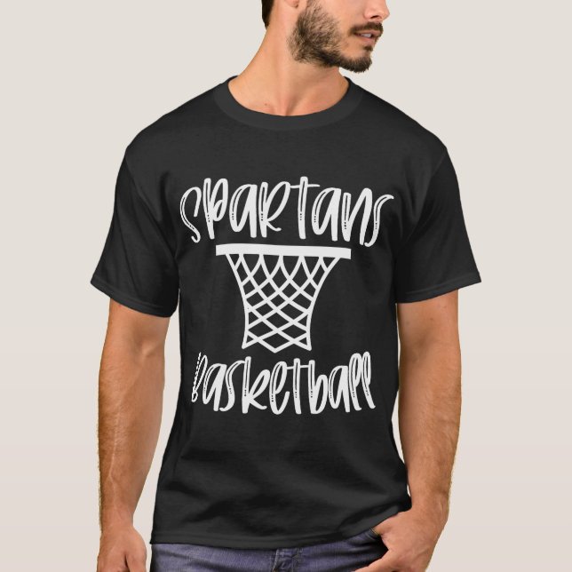 Camiseta Jogo Espírito Escolar Mascot da Equipe de Basquete (Frente)