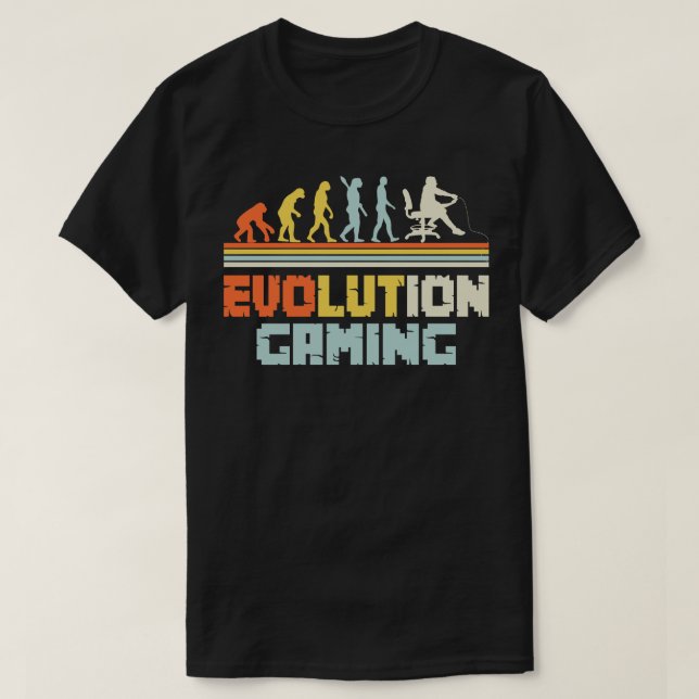 Camiseta Jogo Evolução Vídeo Engraçado Presente na Evolução (Frente do Design)