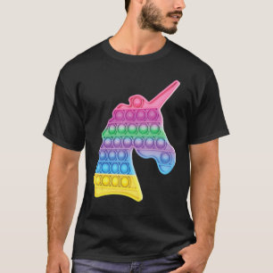 Camiseta Jogo Fidget pop Jogo Unicórnio Arco-Íris Colorido 