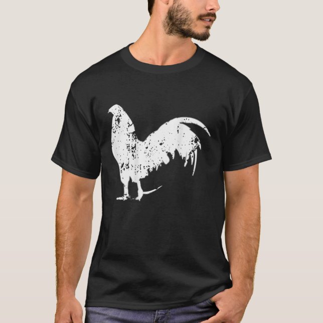Camiseta Jogo Fowl Galegos, Galo, Rua de Silhueta de Frango (Frente)